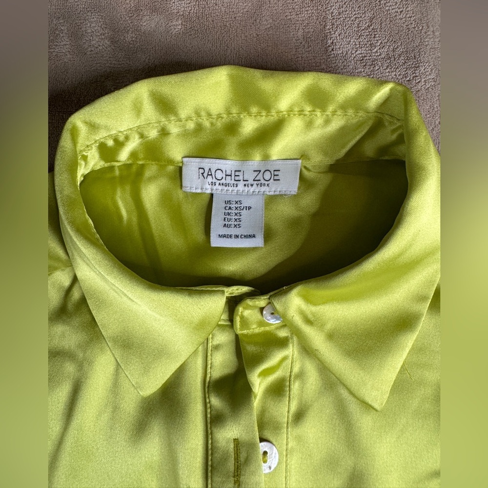 Rachel Zoe Green Casual Button Down Shirt - Picture 3 of 11
